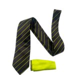 TSH Black & lime green stripe tie 1 TSH Black & lime green stripe tie