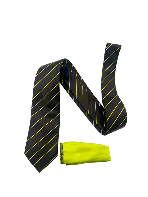 TSH Black & lime green stripe tie