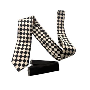 TSH Black & Ivory Checkered Tie Set