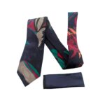 TSH Navy Floral Luxury Tie & Pocket Square Set