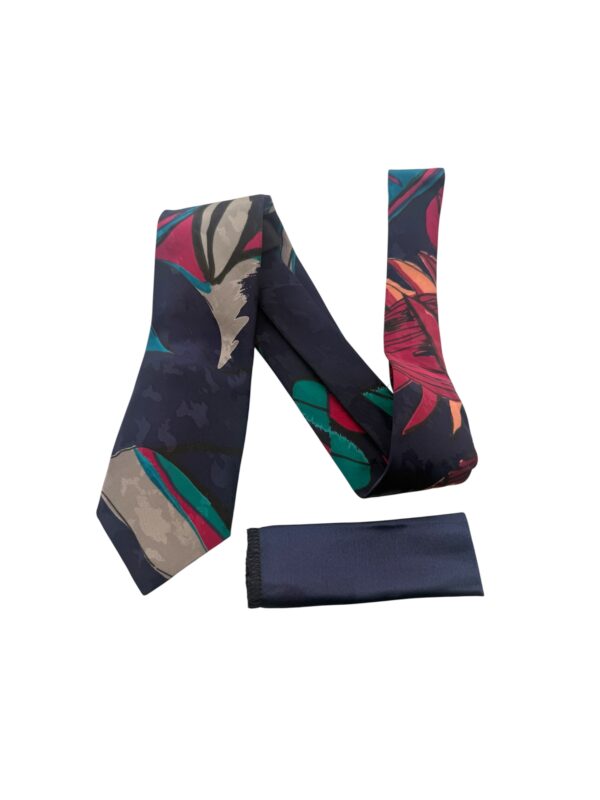 Photoroom_20260128_74309 PM TSH Navy Floral Luxury Tie & Pocket Square Set