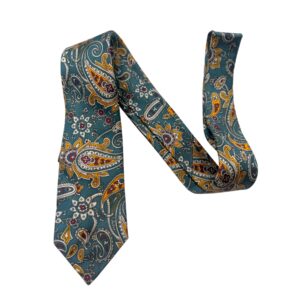 TSH Teal Ornamental Paisley Silk Tie