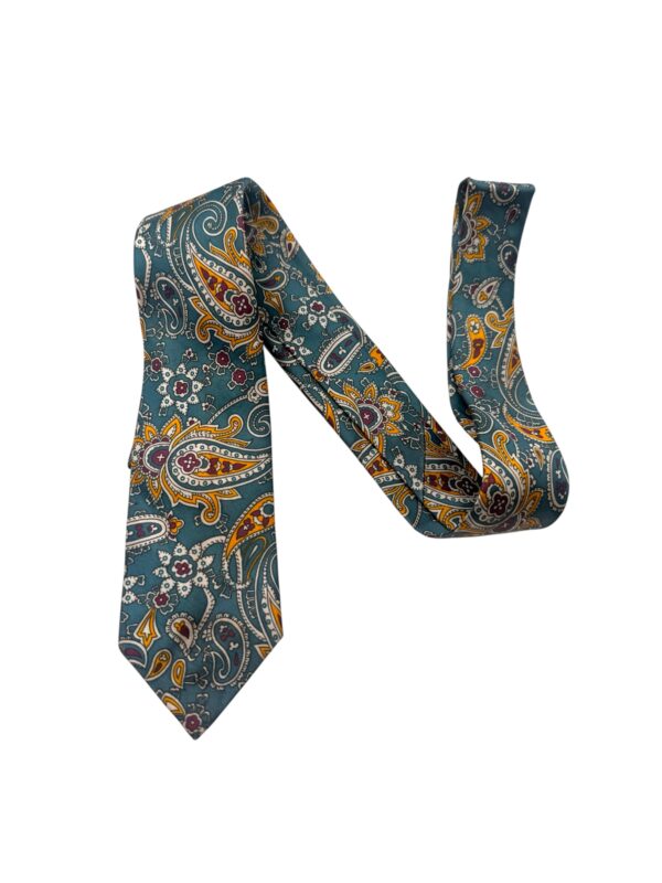 TSH Teal Ornamental Paisley Silk Tie
