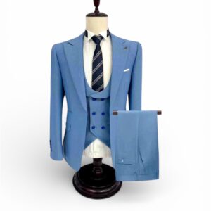 TSH-skyblue three piece suit