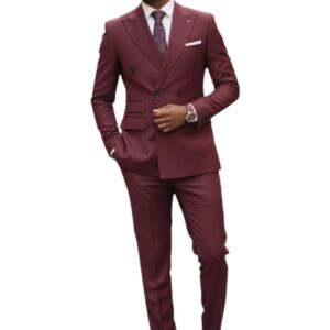 TSH Burgundy Wine Double-Breasted suit