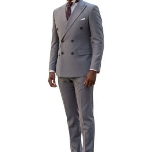 TSH Silver Double-Breasted Suit