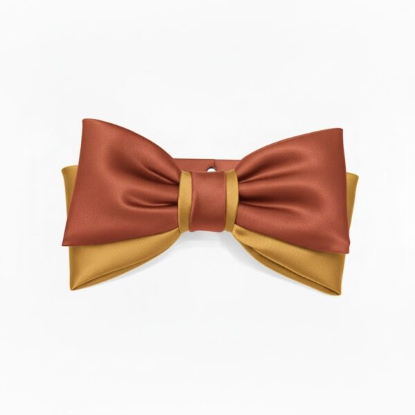 1775326232066-gvxgk8a0yg6.jpeg Two-Tone Satin Bow Tie: Brown & Gold Formal Accessory