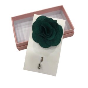 Green Camellia Flower Lapel Pin Boutonniere for Suits & Jackets