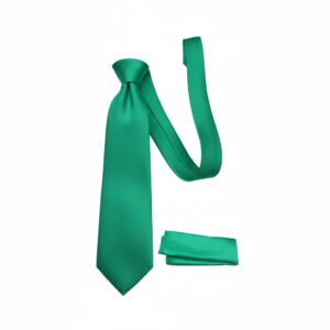 Emerald Green Solid Tie & Pocket Square Set for Men