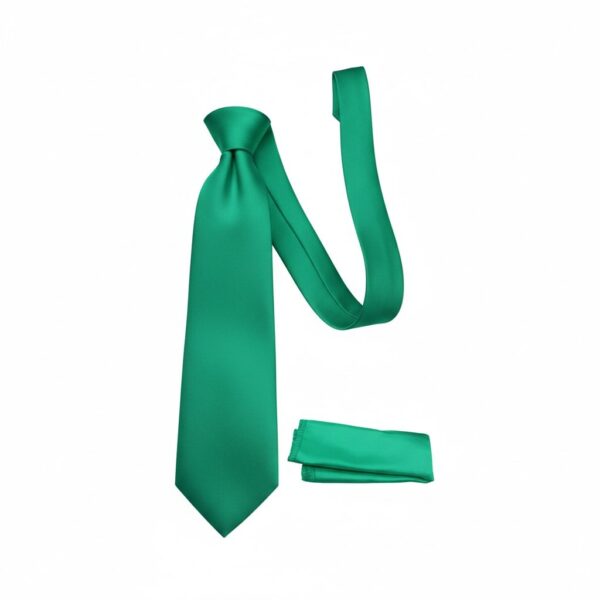 1775352942275-fxc7vmd9i4u.jpg Emerald Green Solid Tie & Pocket Square Set for Men