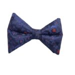 Navy Floral Jacquard Bow Tie - Subtle Red Accents 1 Navy Floral Jacquard Bow Tie - Subtle Red Accents