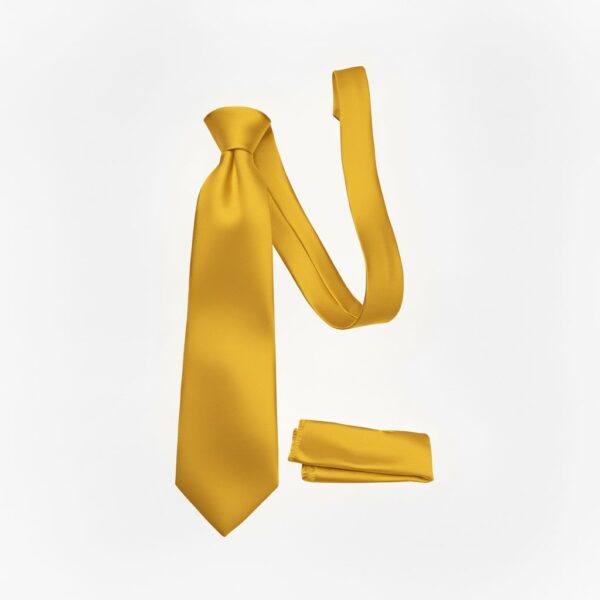 Golden Yellow Slim Tie & Pocket Square Set for Men
