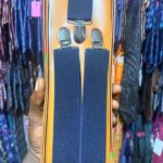 Navy Blue Strap Clip-On Suspenders for Men 2 Navy Blue Strap Clip-On Suspenders for Men