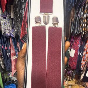 Burgundy Suspenders for Men – Adjustable Clip-On Style