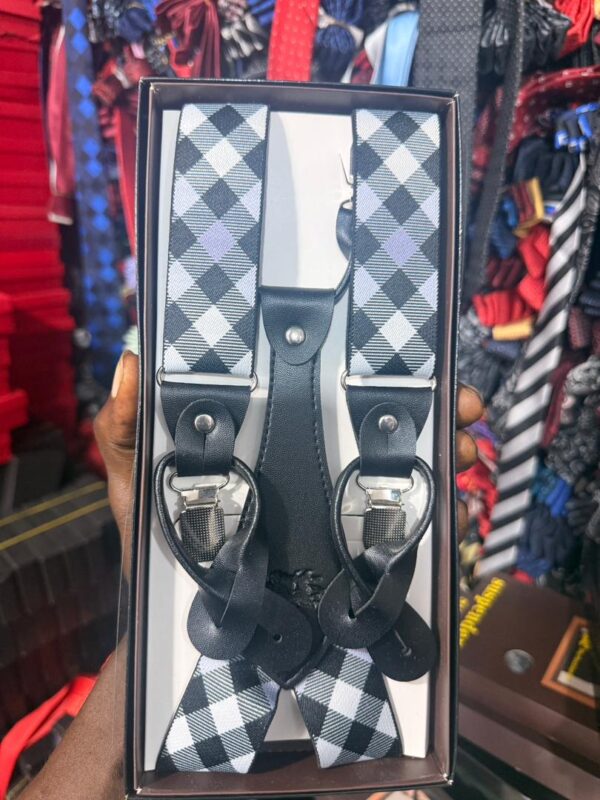 1775420868677-gp498usssm5.jpg Men's Plaid Suspenders in Black & White Check Pattern