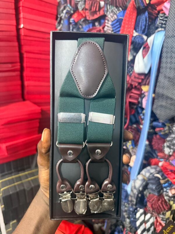 1775420883316-pcbpmtdkrcm.jpg Men's Forest Green Suspenders with Brown Faux Leather