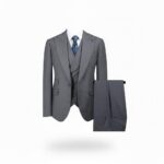 Modern Grey Three-Piece Suit for Men – Slim Fit 2 Modern Grey Three-Piece Suit for Men – Slim Fit
