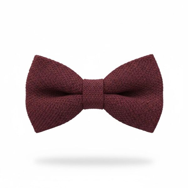 Burgundy Knit Bow Tie – Textured Formal Wear Accent