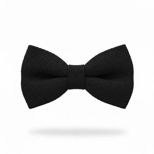 1775445530754-09kp2vblw5z7.jpg Men's Black Knit Bow Tie – Textured Formal Accessory