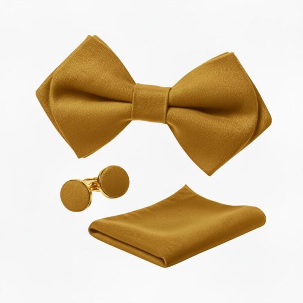 1775445876003-vmcxyn3ybw.jpg Goldenrod Bow Tie & Cufflink Set - Mens Formal Ensemble