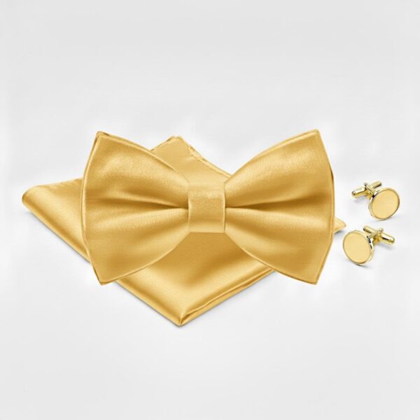 1775504664341-2g87qwyorhh.jpg Golden Yellow Bow Tie & Cufflinks Set for Men