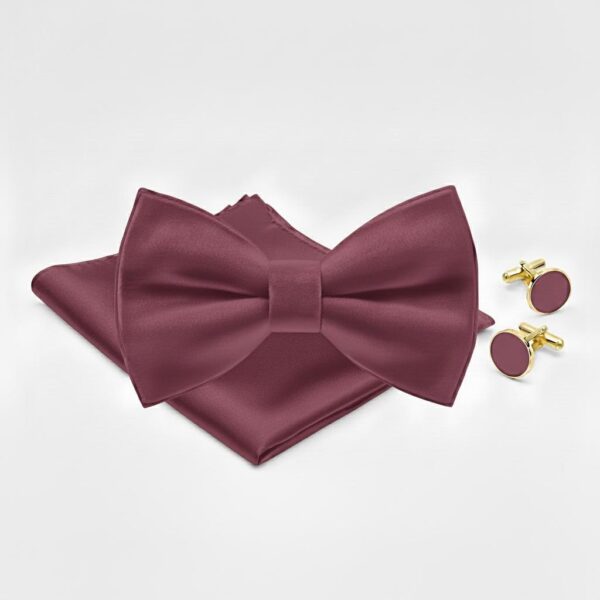 1775504674532-fp6utdog4qn.jpg Burgundy Bow Tie Set with Pocket Square & Cufflinks
