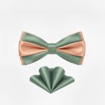 TSH Stacked Bow Tie Set in Sage Green & Peachy Pink 1 TSH Stacked Bow Tie Set in Sage Green & Peachy Pink