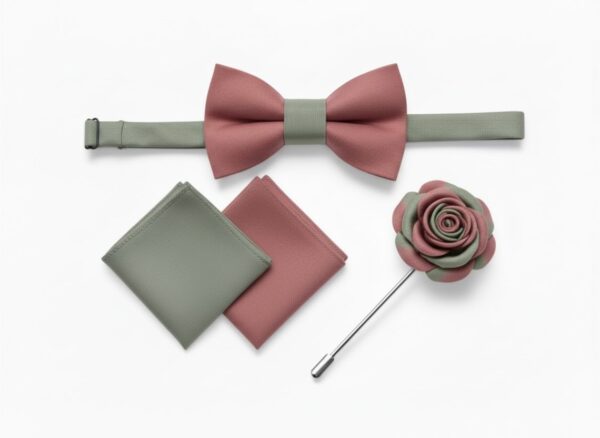 1775662983263-i7w8gg1060l.jpg Dusty Rose & Sage Bow Tie Set with Lapel Pin