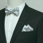 Children's Silver Bowtie & Pocket Square Set 2 Children's Silver Bowtie & Pocket Square Set