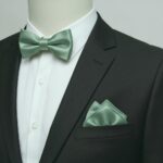 Boys Sage Green Bow Tie & Pocket Square Set for Events 1 Boys Sage Green Bow Tie & Pocket Square Set for Events