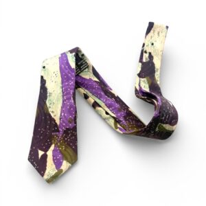 Purple Abstract Floral Art Necktie for Men