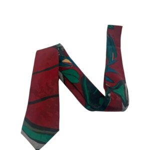 Men's Red Floral Silk Tie — Dynamic Pattern Statement