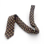 Navy Floral Geometric Silk Tie for Men 1 Navy Floral Geometric Silk Tie for Men
