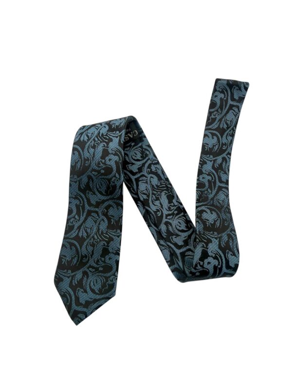 1775747298435-d7kw5qtvu0j.jpg Men's Black Silk Tie with Intricate Blue Paisley
