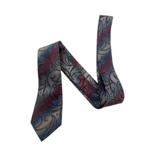 Men's Paisley Tie - Vibrant Blue & Red Patterned Necktie