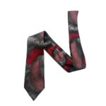 Men's Abstract Red & Gray Woven Silk Neck Tie 2 Men's Abstract Red & Gray Woven Silk Neck Tie