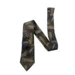 Men's Green Paisley Patterned Silk Blend Tie