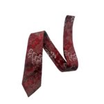 Burgundy Floral Silk Tie for Men – Elegant Patterned Accent