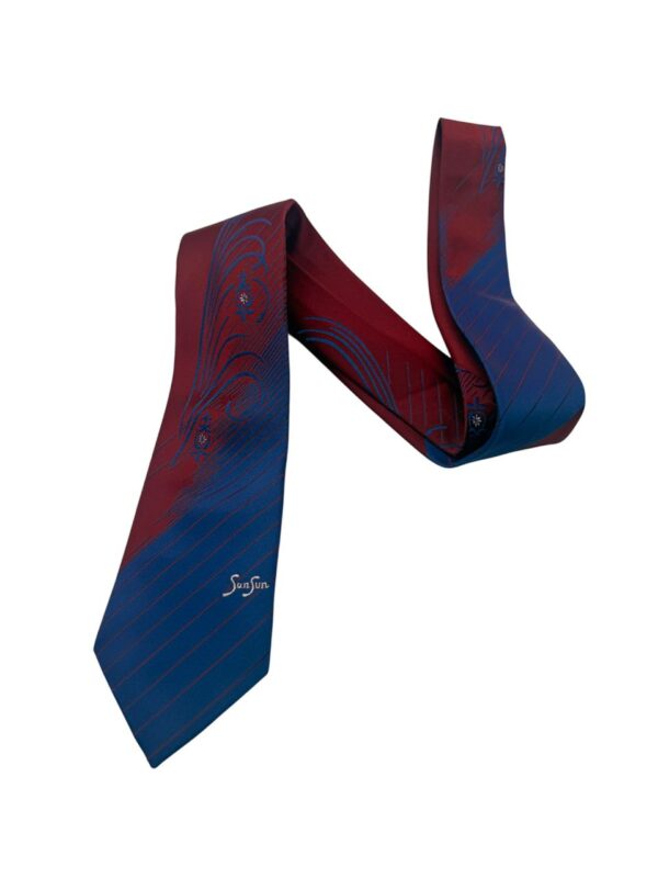 SunJun Blue & Burgundy Silk Men's Fashion Tie
