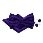 Regal Purple Bow Tie & Cufflink Set with Pocket Square 2 Regal Purple Bow Tie & Cufflink Set with Pocket Square