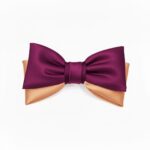 Two-Tone Satin Bow Tie - Burgundy & Champagne Gold