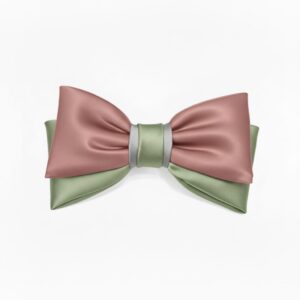 Pink and Green Double Layered Bow Tie for Modern Look