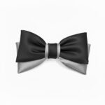 Men's Two-Tone Silk Bow Tie: Black and Silver Elegance
