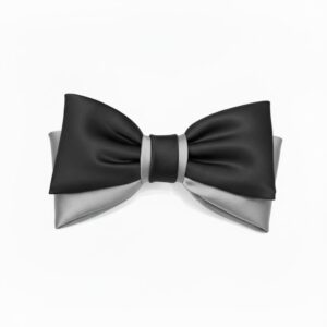 Men's Two-Tone Silk Bow Tie: Black and Silver Elegance