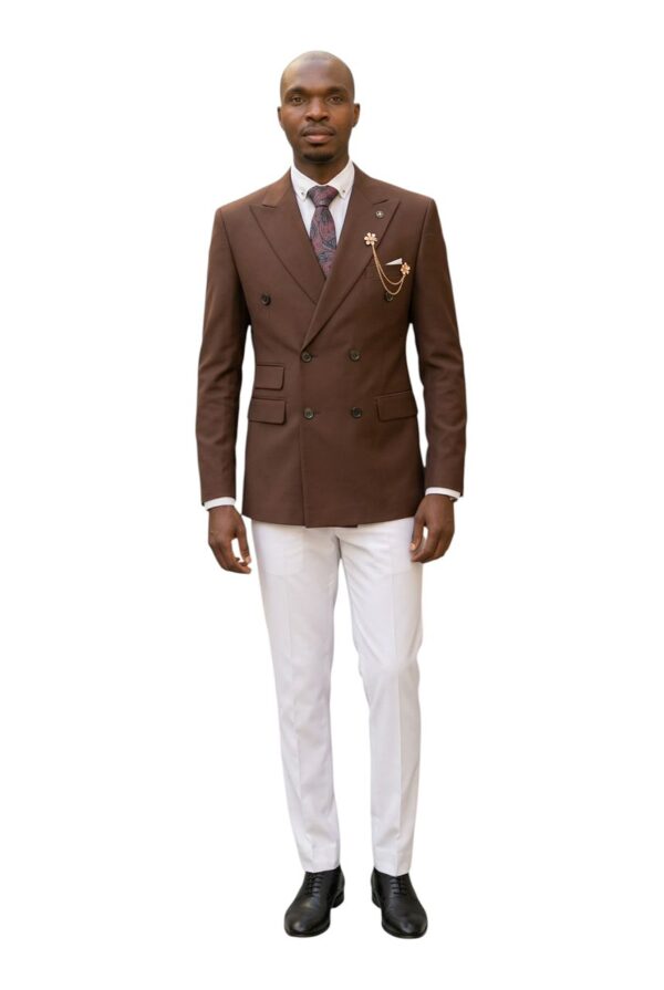 wm-1775574373342-ldos1p29cmc.jpg Men's Brown Double-Breasted Suit - Modern Fit Style
