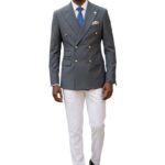 Men's Gray Double-Breasted Suit - Custom Fit 2 Men's Gray Double-Breasted Suit - Custom Fit