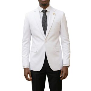 Mens Off-White Slim Fit Blazer – Modern Formal Jacket