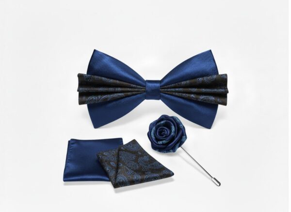 wm-1775662094575-pb2v2vwfbb8.jpg Navy Blue Paisley Bow Tie, Lapel Pin & Pocket Square Set