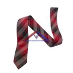 Men's Red & Gray Striped Silk Tie – Limited Edition