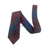 Men's Abstract Silk Blend Tie - Maroon & Teal Floral Pattern